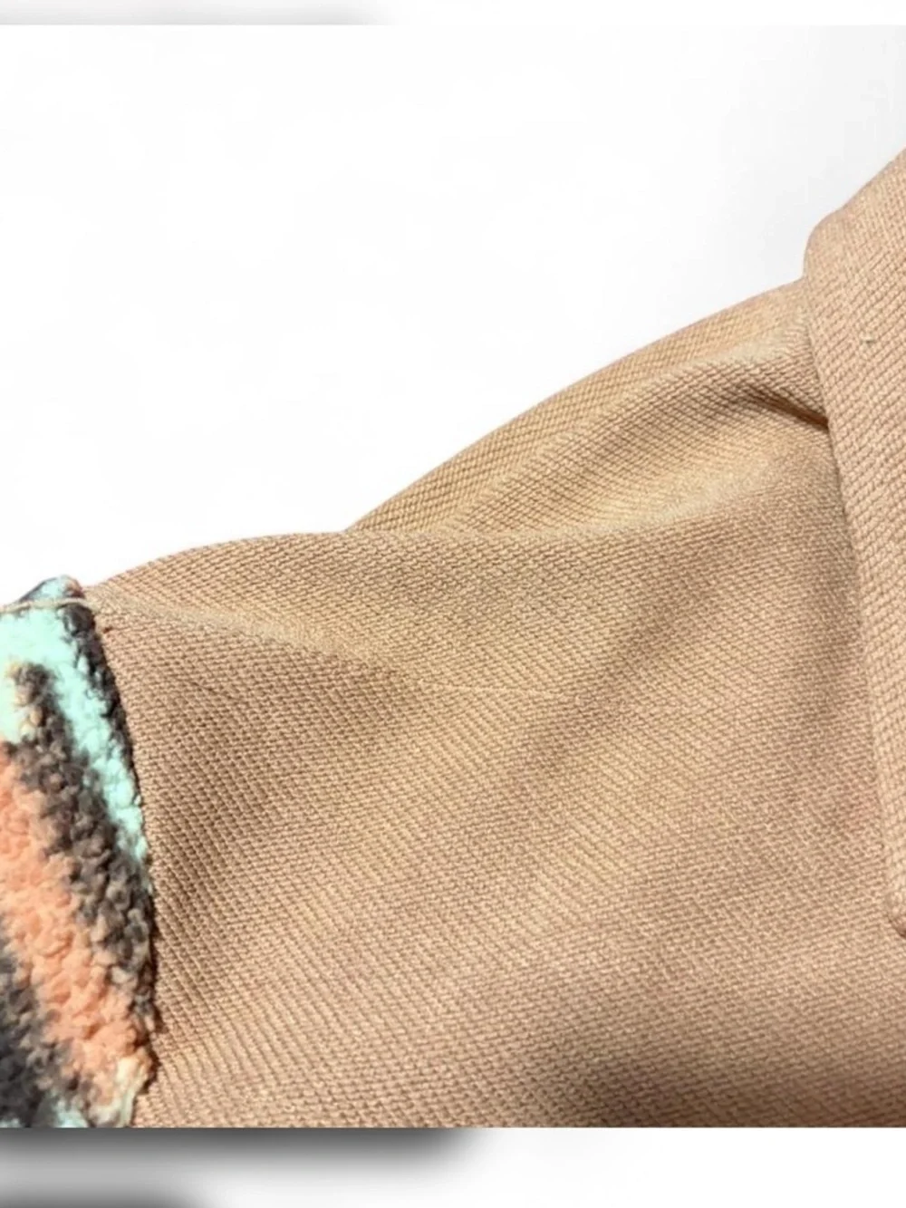 Western Aztec Fleece Shacket Jacket Southwestern Tribal Button Up Cozy - Picture 3 of 3